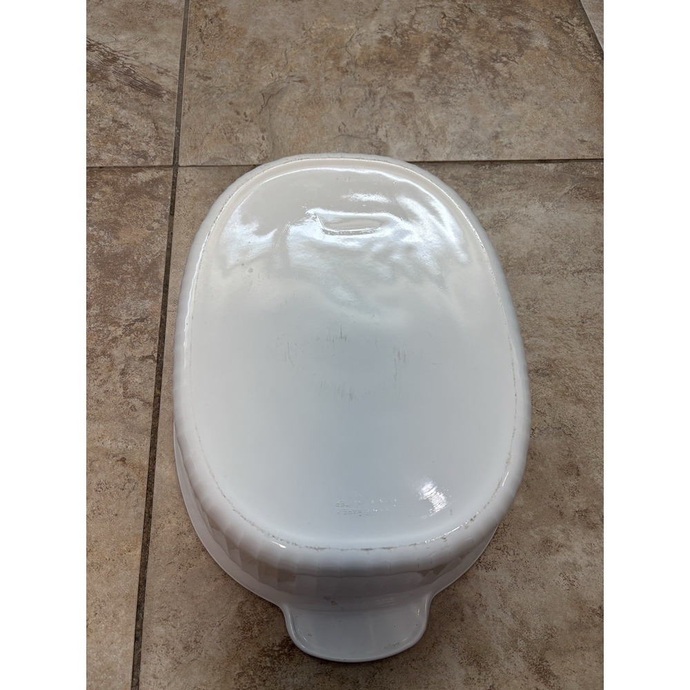 CorningWare French White 4 Qt Oval Casserole &Glass Pyrex Lid F-14-B Baking Dish - Picture 7 of 8